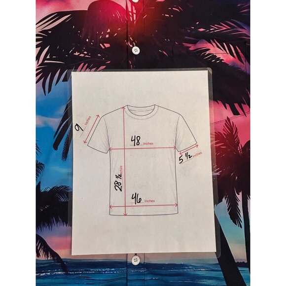 Men's L Tropical Sunset Button-Up Shirt Palm Tree Beach Vacation Summer Sunset - Picture 4 of 6